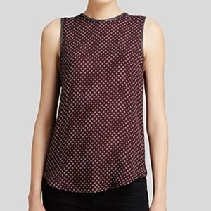 Theory purple bringham sleeveless top silk small